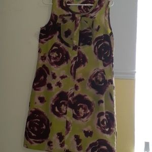 Summer flower dress from SimplyVera, green and dark pink flowers